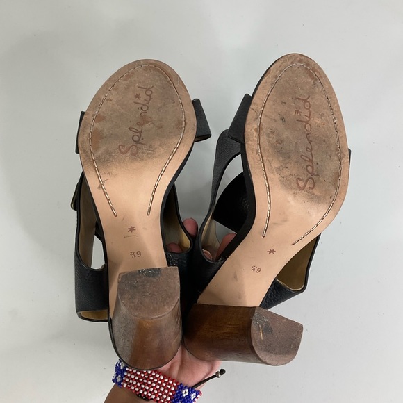 Splendid Black Ankle Strap Block Heel Sandals Size 6.5 - Picture 6 of 8